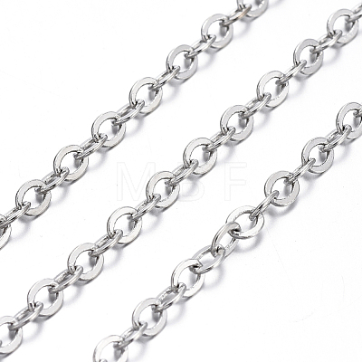 Brass Flat Oval Cable Chains CHC025Y-NFK-1