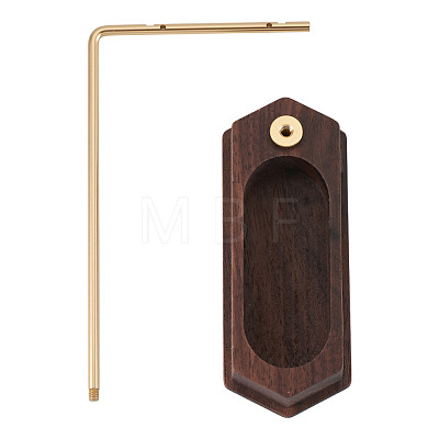 Iron L Shaped Dangle Earring Display Stands with Wooden Trays EDIS-TAC0003-01-1