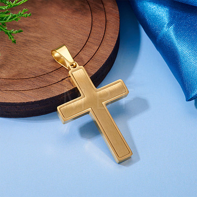 1Pc Brushed 304 Stainless Steel Pendants STAS-TADJ0001-07G-1