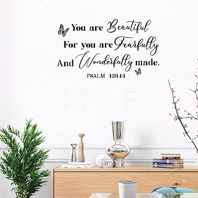 PVC Quotes Wall Sticker DIY-WH0200-041-1