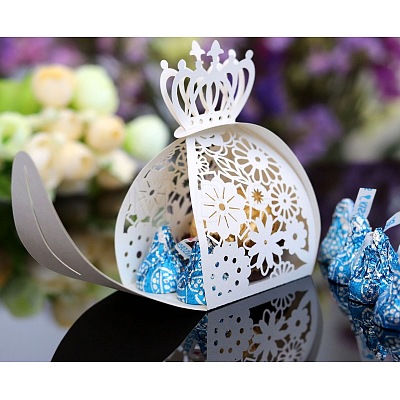 Hollow Crown Wedding Candy Box Gift Paper Boxes CON-WH0020-A01-1