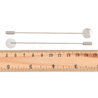 Brass Stick Lapel Pins with Round Pad Tray LS-KK-A301-01P-1