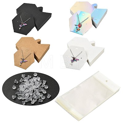 40Pcs Paper Jewelry Display Cards CDIS-FS0001-32B-1