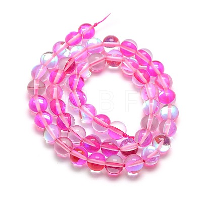 Synthetic Moonstone Beads Strands G-F143-8mm-M-1