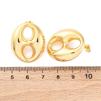 Oval 304 Stainless Steel Stud Earrings EJEW-A125-79B-G-1