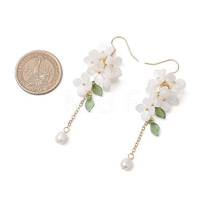 Shell Pearl Dangle Earrings EJEW-TA00617-02-1