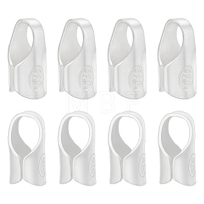 8Pcs Column Sterling Silver Cord Ends STER-BC0004-48A-1