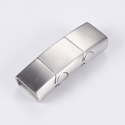 304 Stainless Steel Magnetic Clasps with Glue-in Ends STAS-G163-70P-1