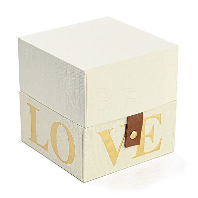 Square Love Print Cardboard Paper Gift Box CON-G019-01B-1