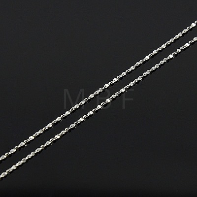 Trendy Unisex Rhodium Plated 925 Sterling Silver Chain Necklaces STER-M034-B-19-1