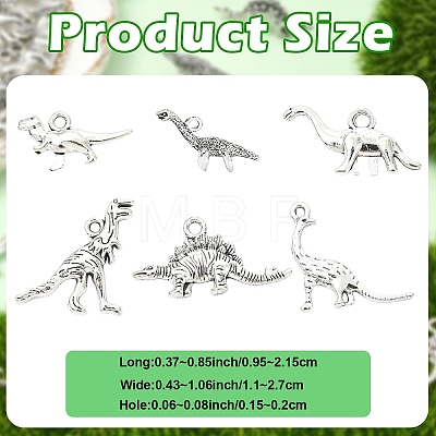 60Pcs 6 Styles Tibetan Style Alloy Pendants FIND-YW0011-71-1