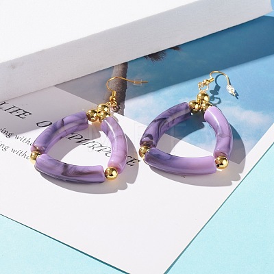 Brass Triangle Dangle Earrings EJEW-JE04786-1