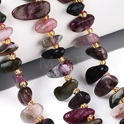 Natural Multicolor Tourmaline Beads Strands G-Z091-A45-1