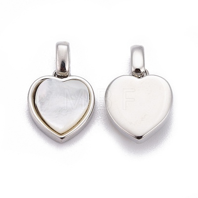 Natural White Shell Mother of Pearl Shell Pendants BSHE-F011-05A-P-1