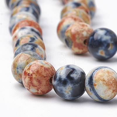 Dyed Natural Fire Crackle Agate Beads Strands G-T098-02B-02-1