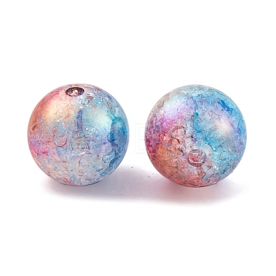 UV Plating Rainbow Iridescent Two Tone Acrylic Beads PACR-C009-04M-1