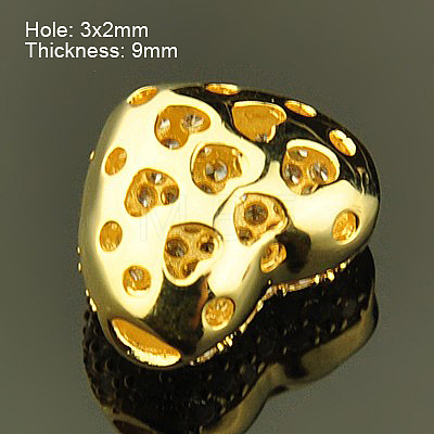 Brass Cubic Zirconia Pendants ZIRC-D007-1G-1