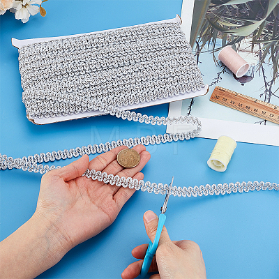 Polyester Braided Lace Trim OCOR-WH0082-560A-1