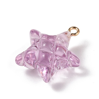 Transparent Resin Pendants RESI-Z016-02C-LG-1