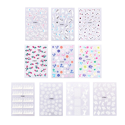 Fashewelry 10 Sheets 10 Patterns 5D Nail Art Stickers Anaglyph Decals MRMJ-FW0001-03-1