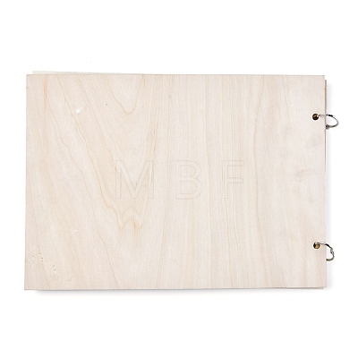 Wooden Wedding Guestbooks Notepad AJEW-M206-19-1