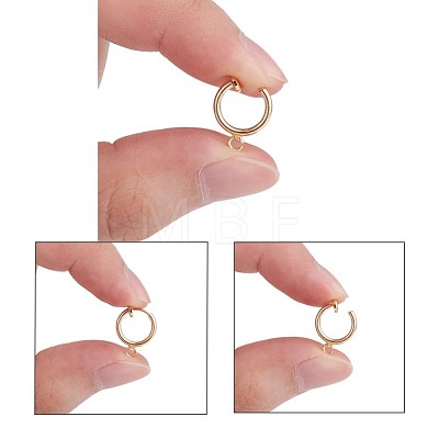 Brass Clip-on Hoop Earring Findings X-KK-P102-01G-1