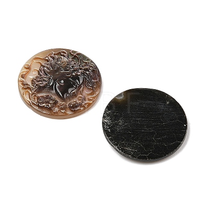 Natural Black Lip Shell Carved Cabochons SSHEL-I026-03B-05-1