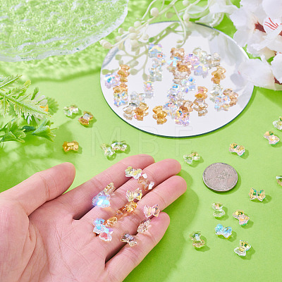 70Pcs 7 Colors Electroplate Glass Beads FIND-TA0010-09-1