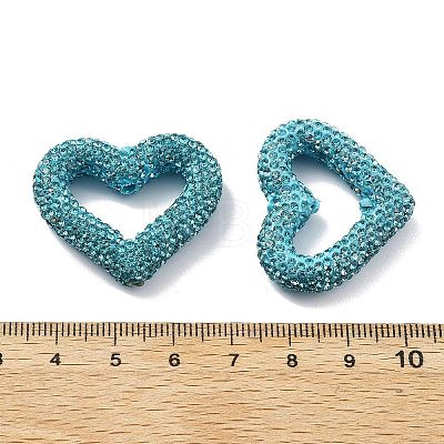 Heart Shape Polymer Clay Rhinestone Beads CLAY-NH0001-09A-12-1