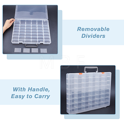 48 Grids Transparent Polypropylene(PP) Storage Box Organizer CON-WH0089-60A-1