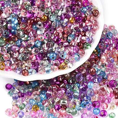6/0 Baking Paint Transparent Fringe Glass Seed Beads X1-SEED-N006-06-1