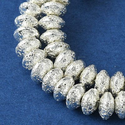 Electroplated Natural Lava Rock Beads Strands G-I360-P01-04-1