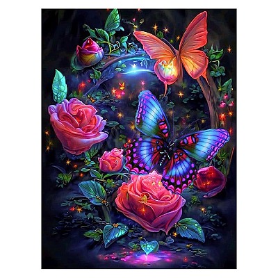 Flower Butterfly DIY Diamond Painting Kit PW-WG67709-01-1