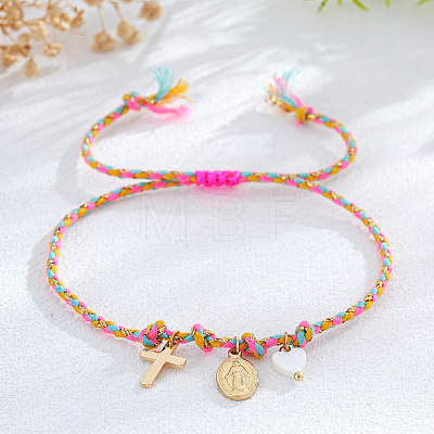 Religion Brass & Natural Shell Charm Bracelets KR4902-6-1