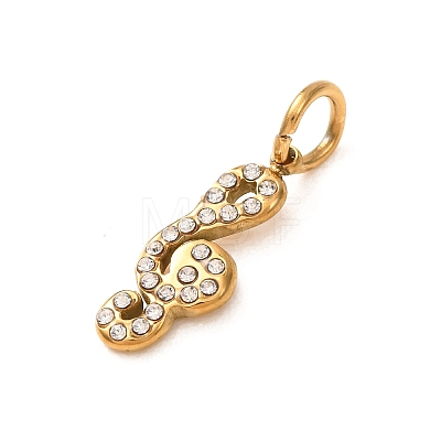 304 Stainless Steel Rhinestone Pendants RB-CBA1537-04G-1