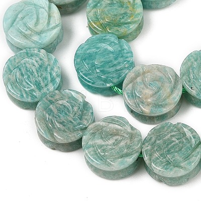 Natural Amazonite Carved Beads Strands G-B134-A01-01-1