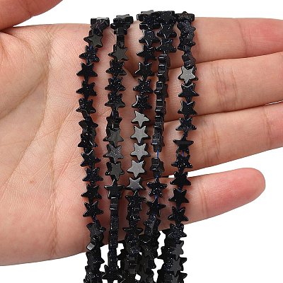 Synthetic Blue Goldstone Beads Strands G-F817-A07-01-1