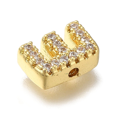 Rack Plating Brass Micro Pave Clear Cubic Zirconia Beads X-KK-G500-30G-E-1