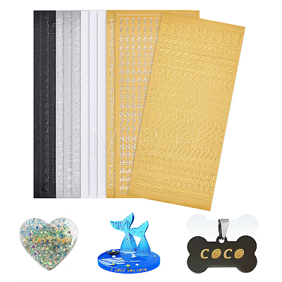 AHADERMAKER 12 Sheets 12 Styles Waterproof PVC Decorative Stickers DIY-GA0004-27-1