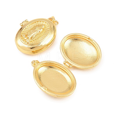 Religion Brass Locket Pendants KK-D232-21G-03-1