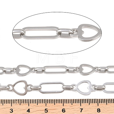 304 Stainless Steel Heart & Oval Link Chains CHS-B013-02P-1