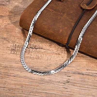 Stainless Steel Cuban Link Chains Necklaces PW-WGE1B56-01-1