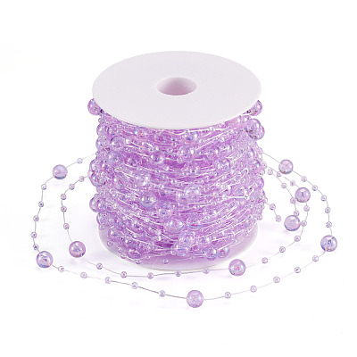 Acrylic Round Beaded Link Chains DIY-MB0007-001C-1