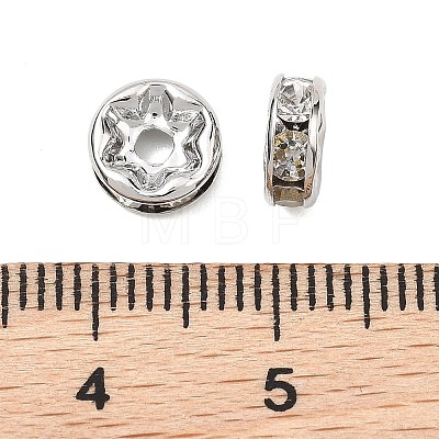 SHEGRACE Brass Micro Pave Clear Cubic Zirconia Spacer Beads XGRQ1U182-363P-1