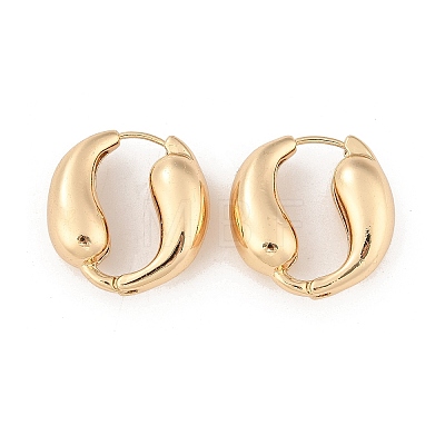 Brass Hoop Earrings for Women EJEW-U041-09G-1