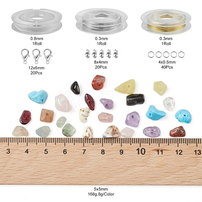 Gemstone Chip Beads Kit for DIY Jewelry Set Making DIY-FS0002-20-1