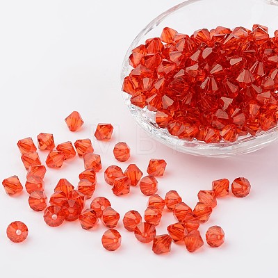 Faceted Bicone Transparent Acrylic Beads X-DBB4mm-84-1