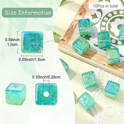 10Pcs Gradient Color & UV Plating Transparent Acrylic Beads OACR-YW0002-25D-1