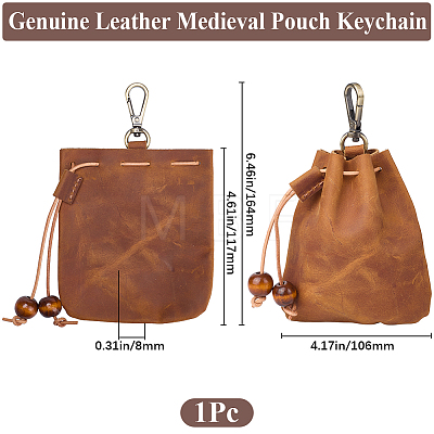 Leather Mini Pouch Keychain AJEW-WH20007-13C-1