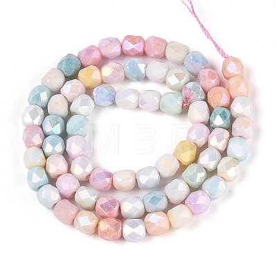 Anti-Tarnish Electroplate Glass Beads Strands X-GLAA-N057-6mm-08-1